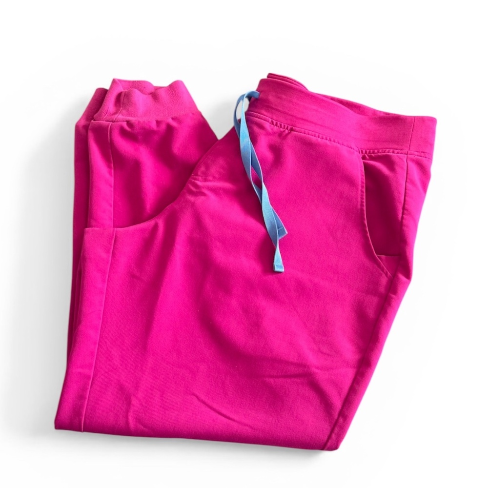 Figs Zamora Drawstring Petite Jogger Scrub Pants  Bright Pink size XL/P PO:2524